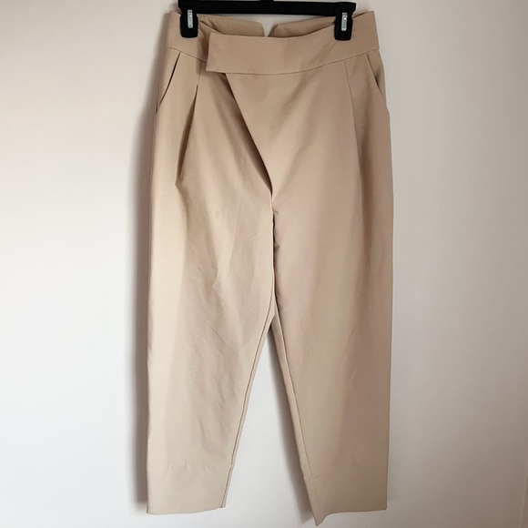 ADAY Portfolio Pants High Waisted Tapered Trousers in Latte Light Tan - Picture 2 of 12